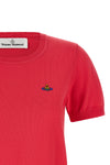 vivienne westwoods red bea top is made of fine cotton and cashmere yarn