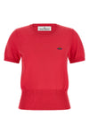 vivienne westwoods red bea top is made of fine cotton and cashmere yarn