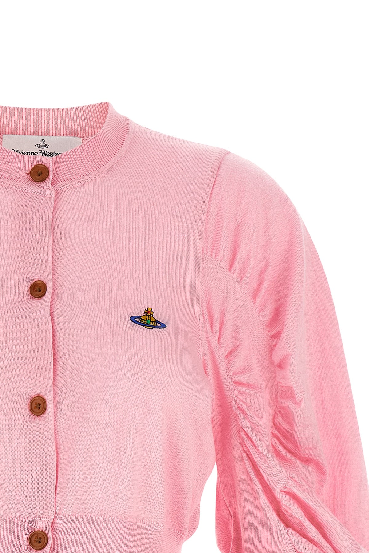 eli cropped cardigan in wool and silk blend