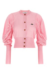 eli cropped cardigan in wool and silk blend