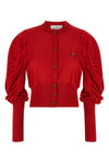 eli cropped cardigan in wool and silk blend
