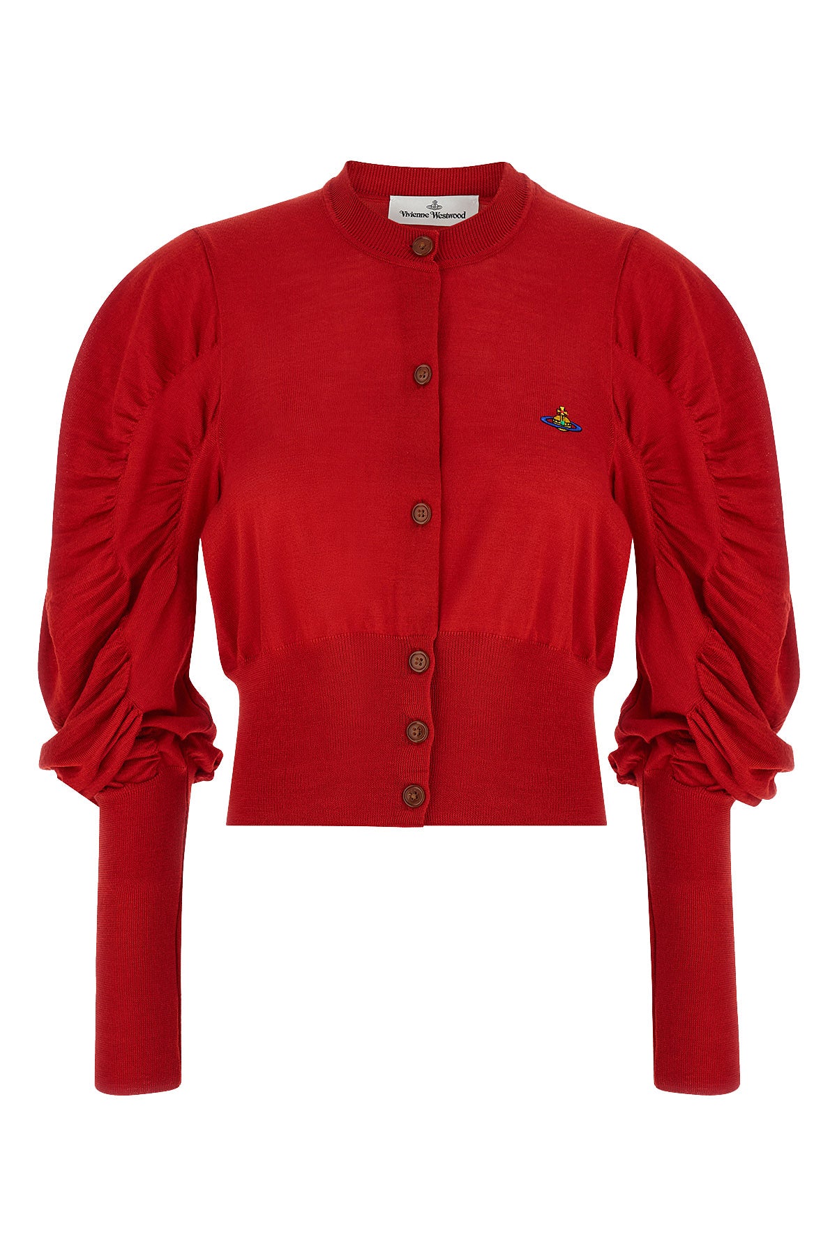 eli cropped cardigan in wool and silk blend
