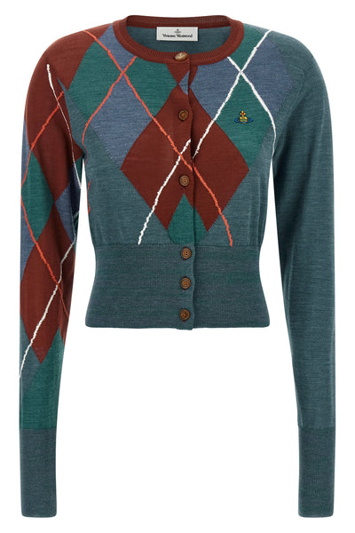 the vivienne westwood argyle cropped cardigan redefines the codes of classic k