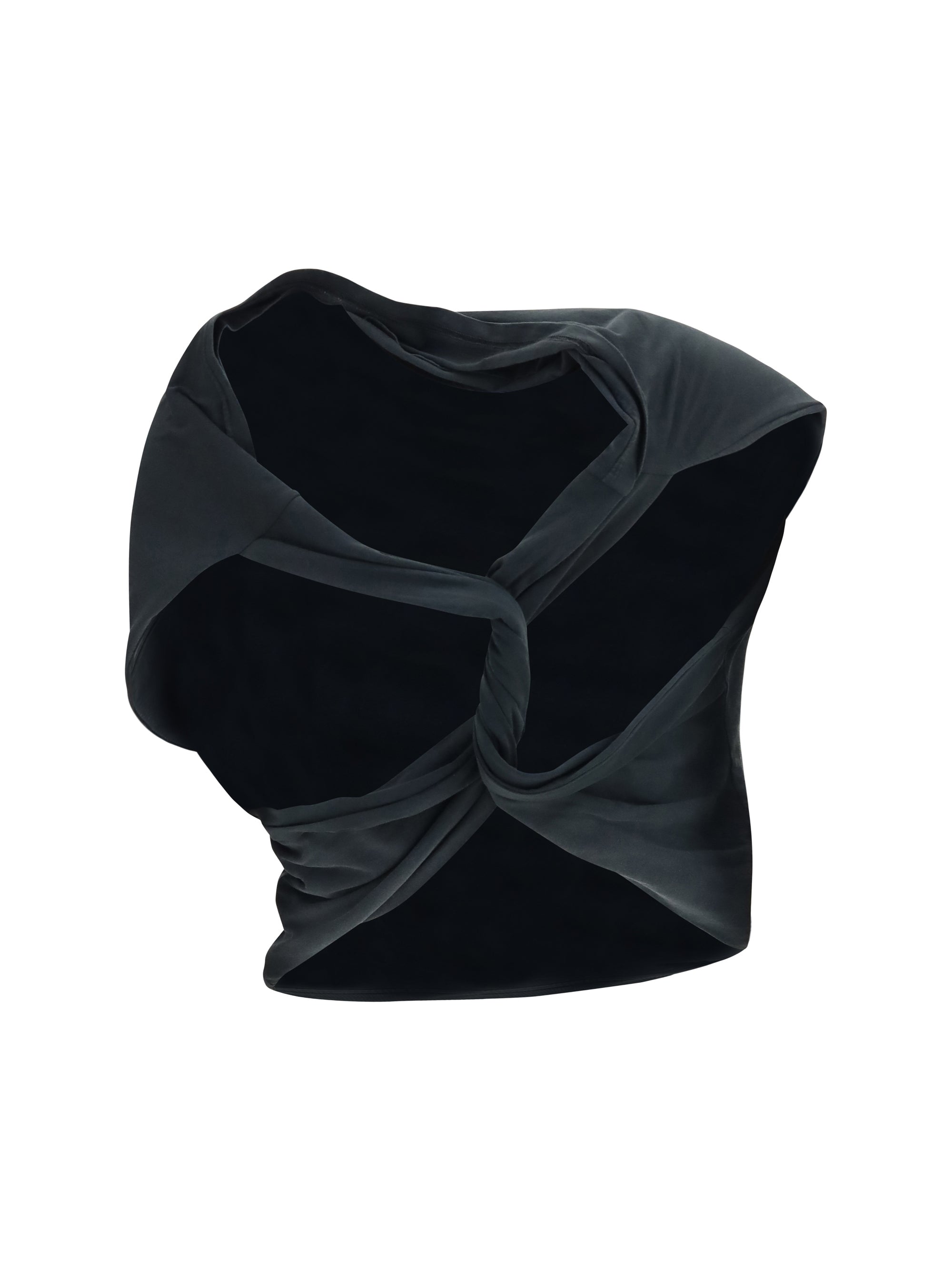 asymmetric draped jersey top