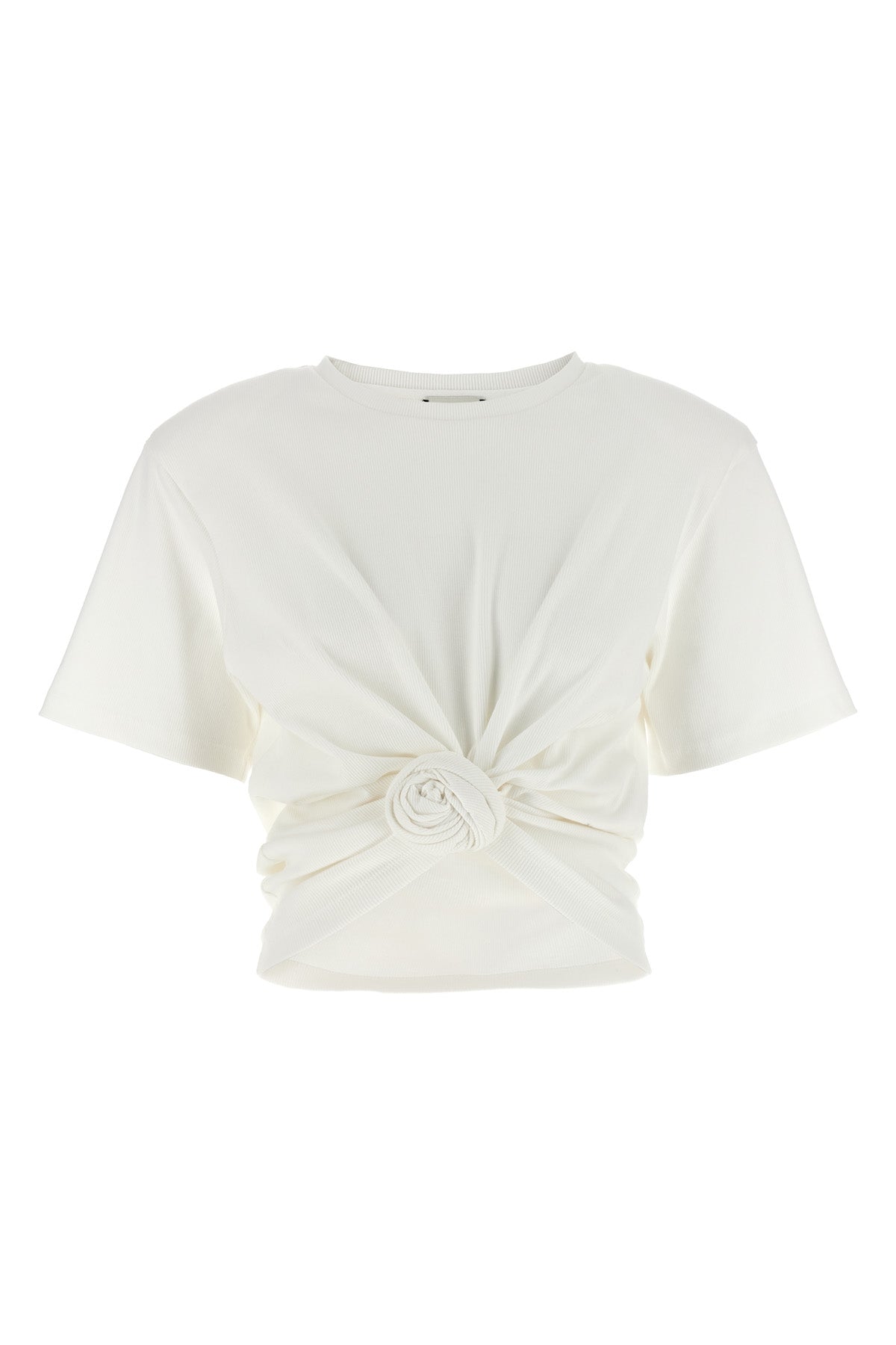 01 stretch ribbed cotton t-shirt