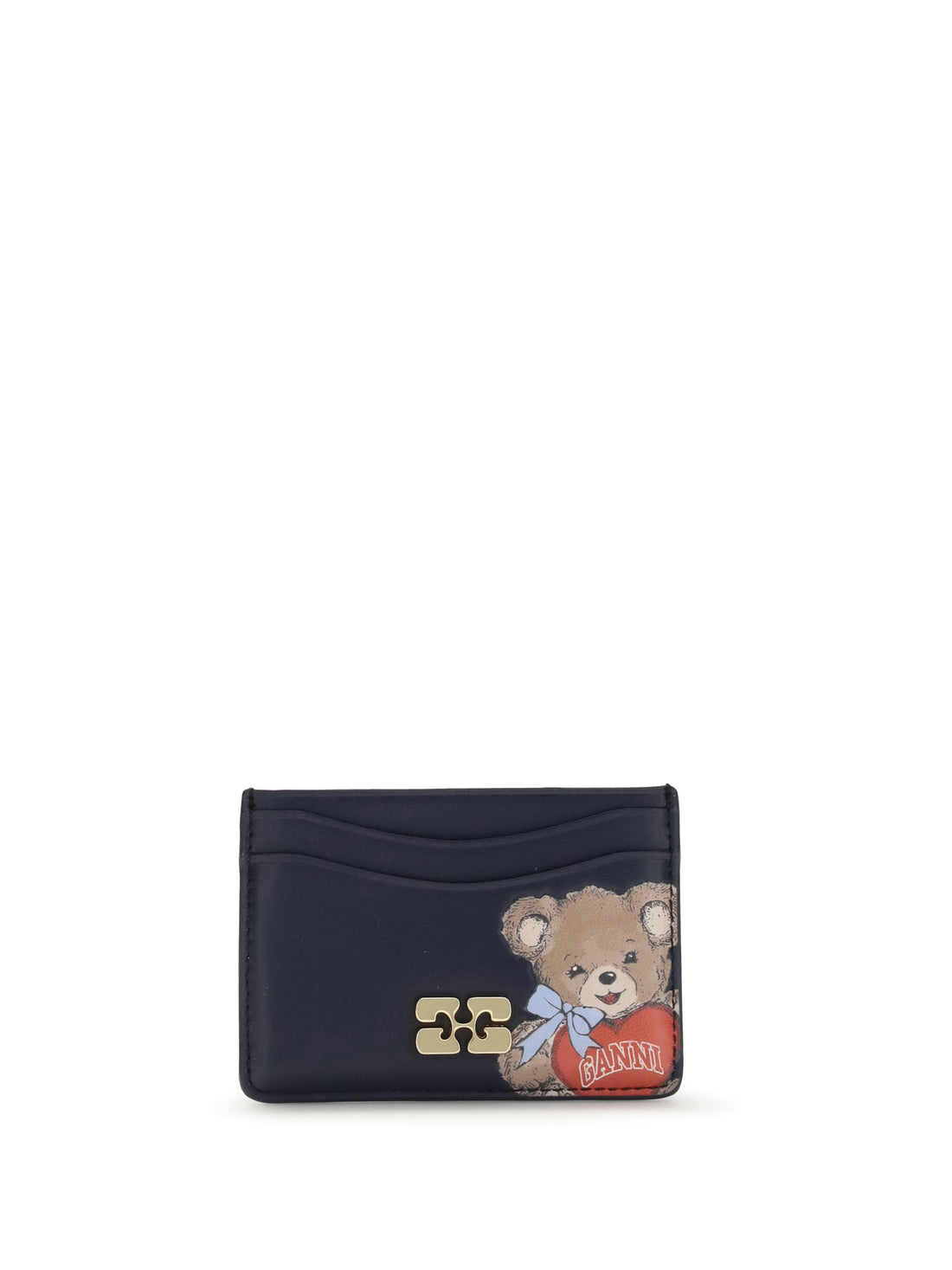 GANNI OS bou card holder with bear