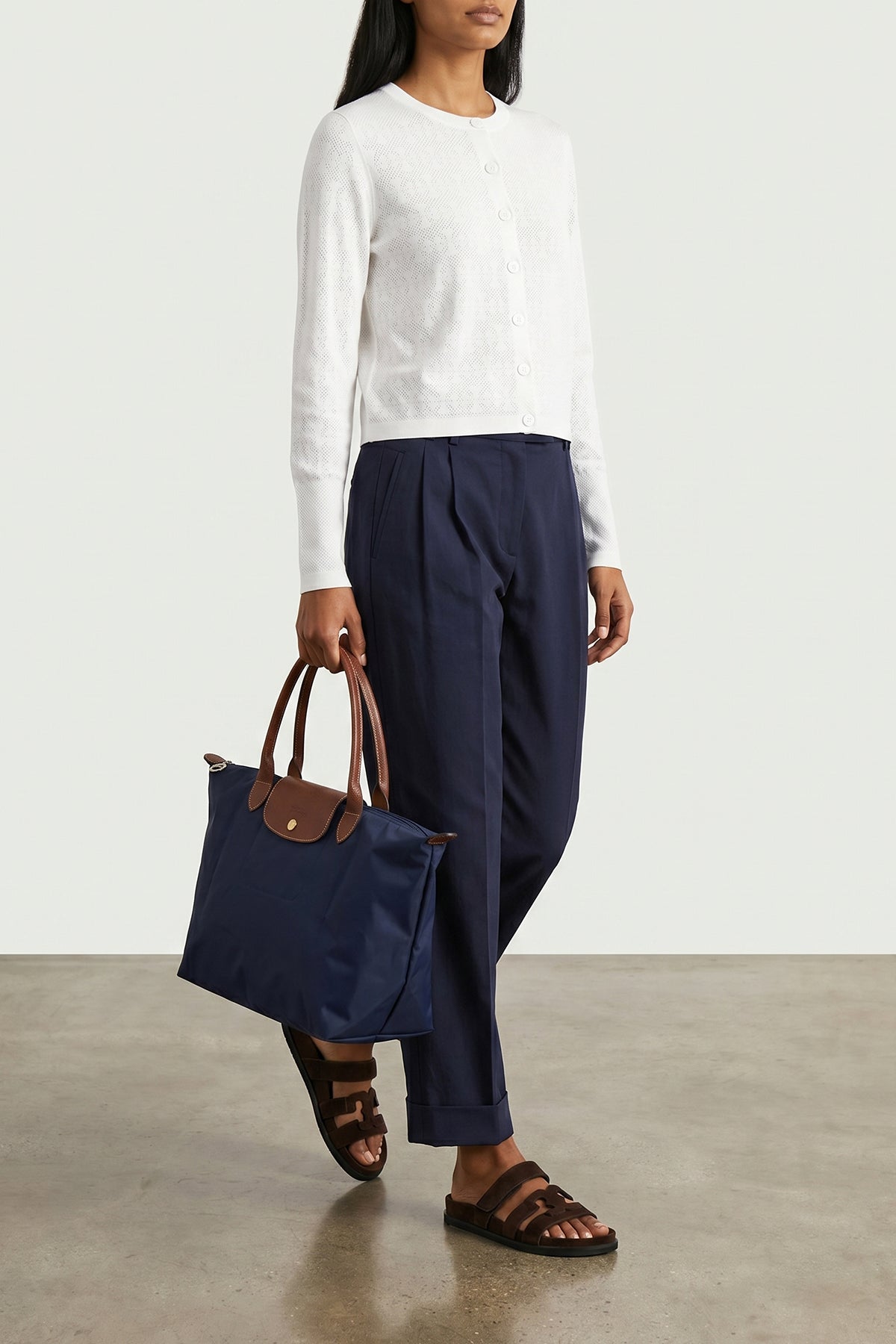 pointelle stretch viscose cardigan