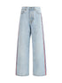 FIORUCCI 25 tricolor stripe baggy jeans
