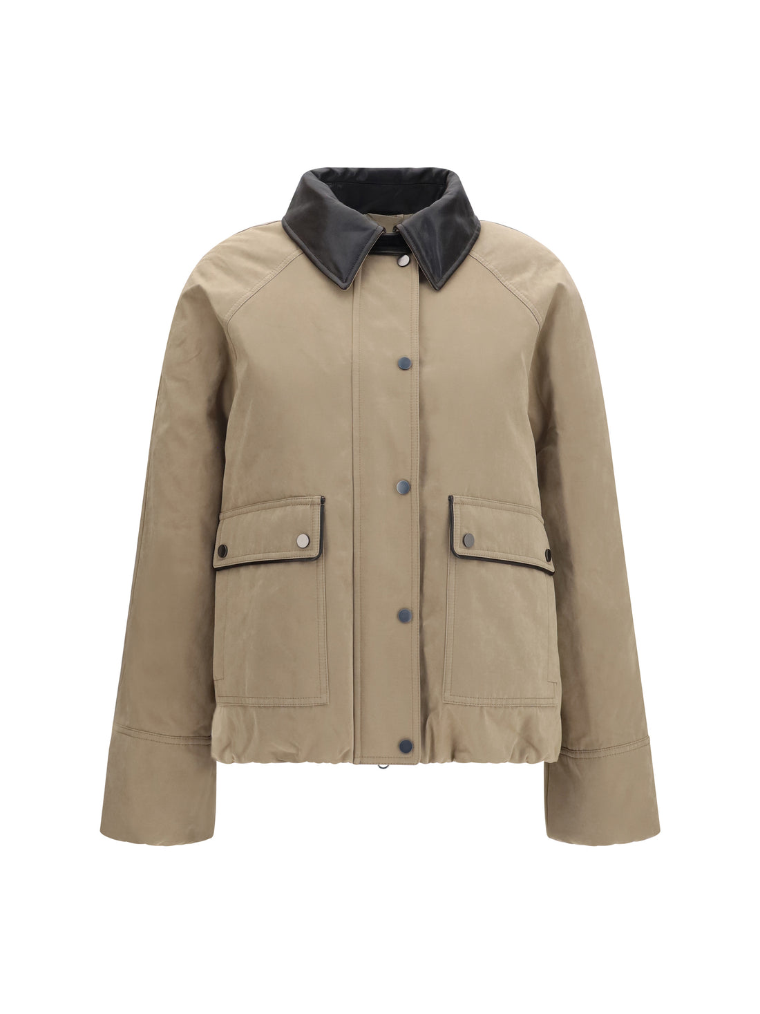 BRUNELLO CUCINELLI 42 padded down jacket with leather collar