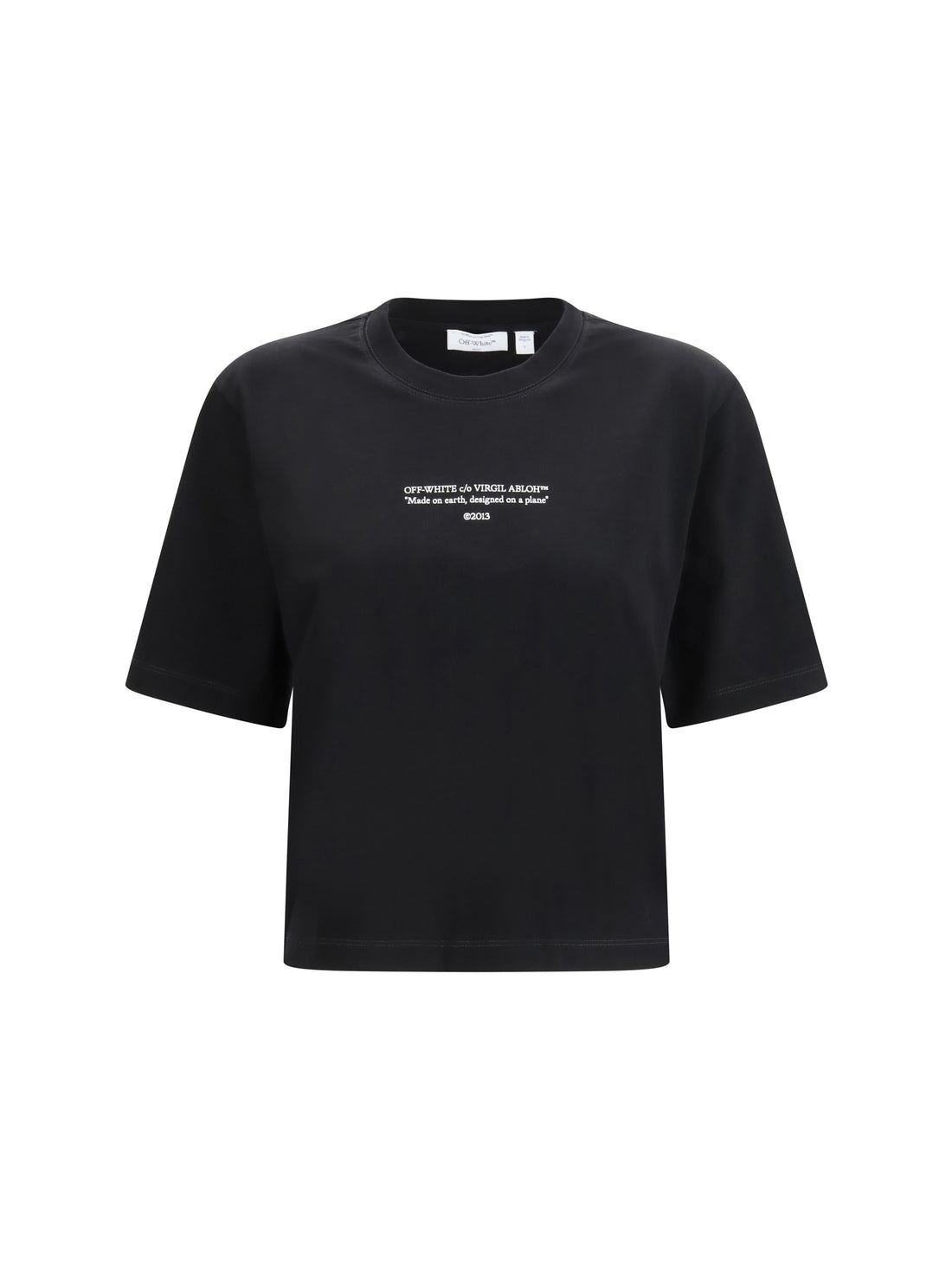 OFF-WHITE L made on earth, designed on a plane t-shirt