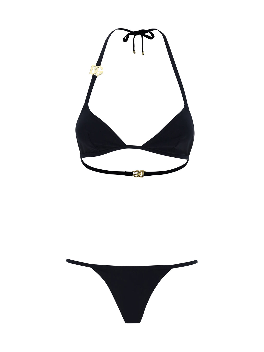 DOLCE &amp; GABBANA 2 triangle bikini with gold plaque