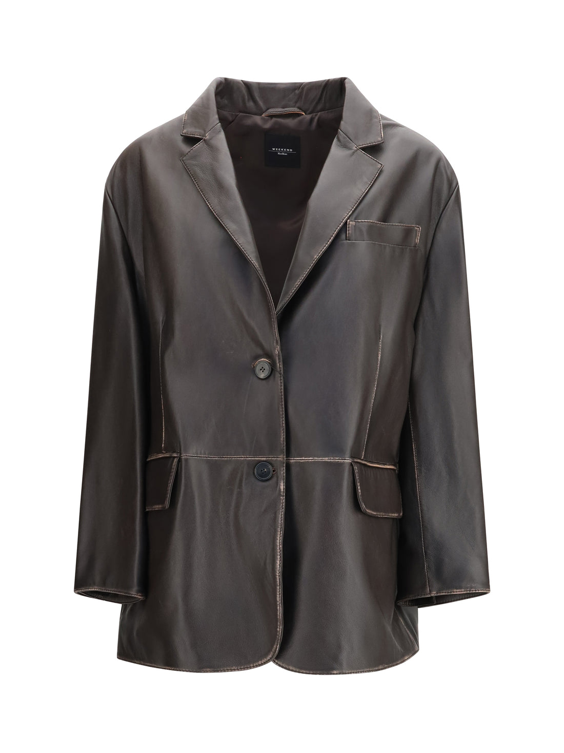 MAX MARA WEEKEND L pila single-breasted leather jacket