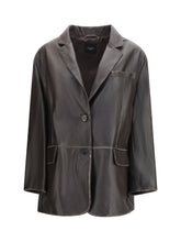MAX MARA WEEKEND L pila single-breasted leather jacket