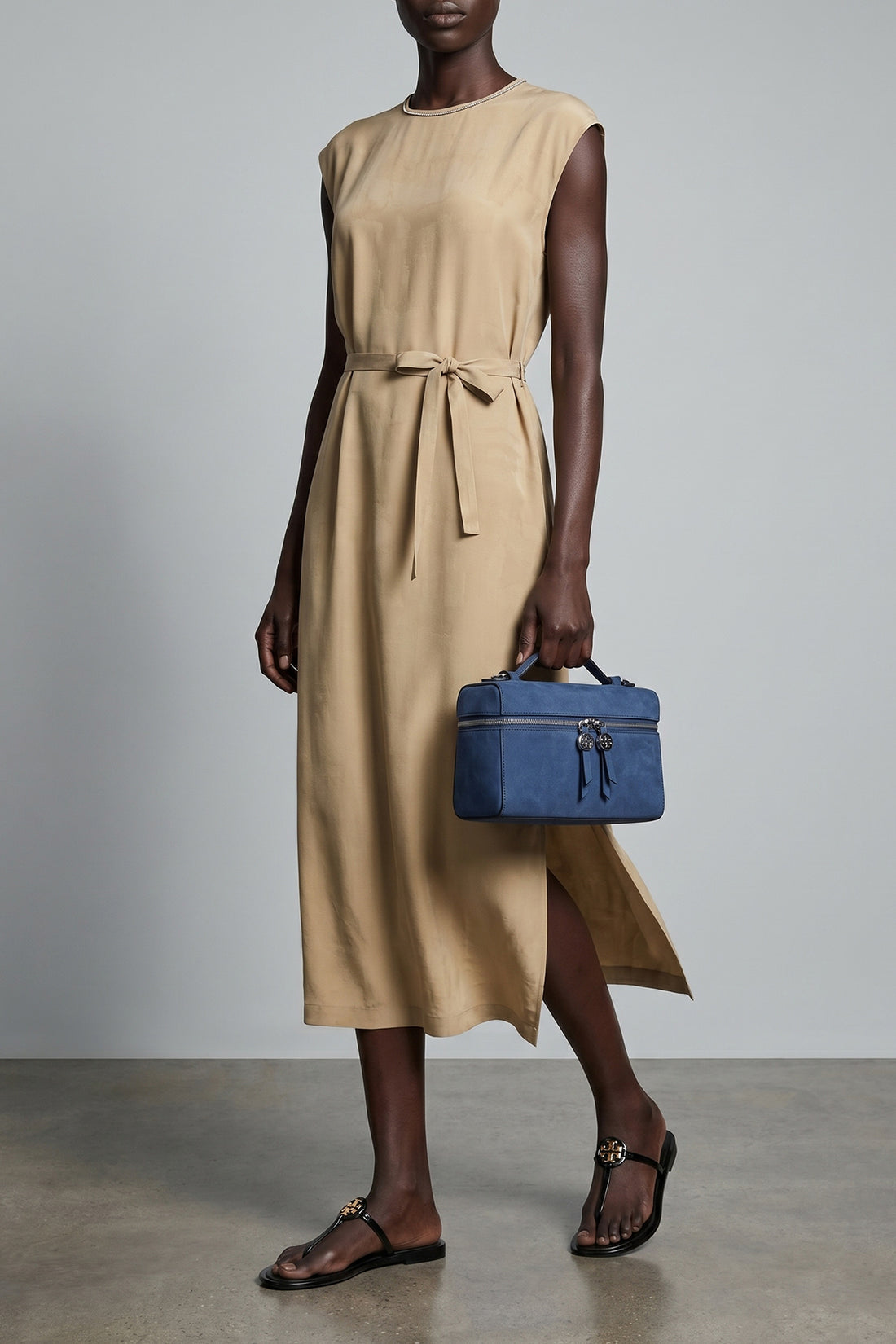 TORY BURCH OS romy slim embossed nubuck leather handbag