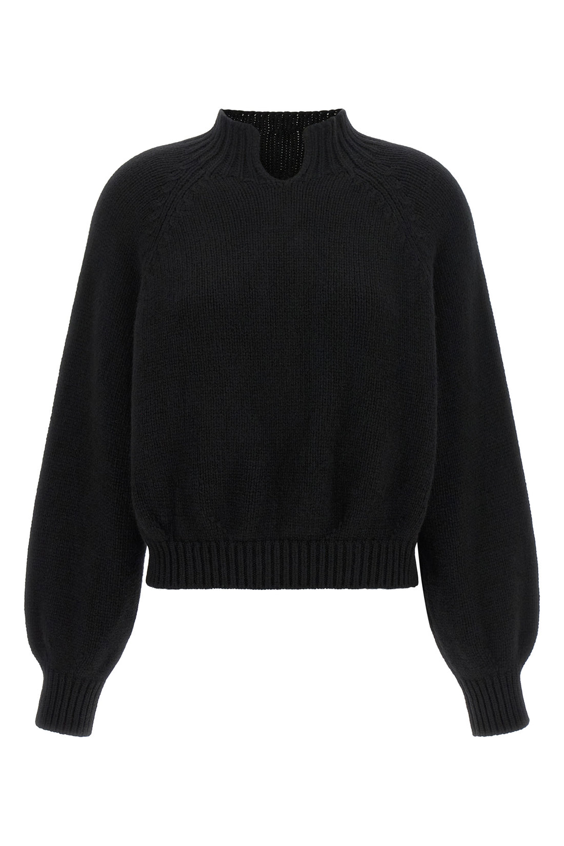 KHAITE S the khaite cain sweater in pure black cashmere embodies a whispered elegance t