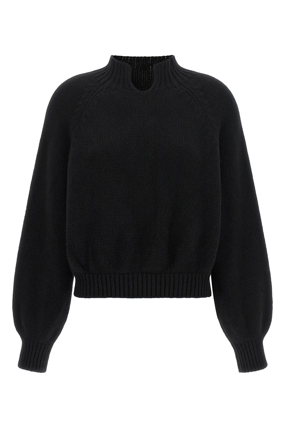 the khaite cain sweater in pure black cashmere embodies a whispered elegance t