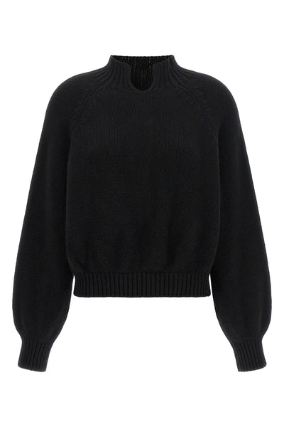 the khaite cain sweater in pure black cashmere embodies a whispered elegance t