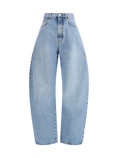 ALAIA 36 rounded denim trousers