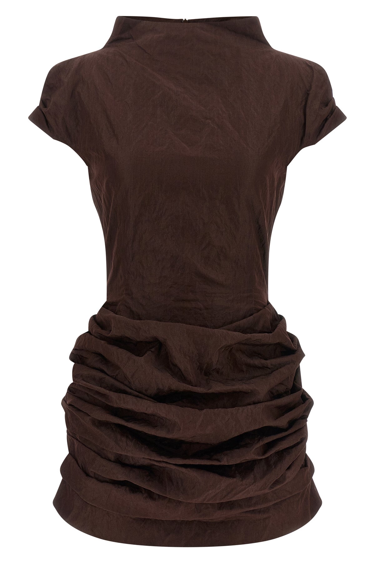 the magda butrym 48 mini dress stands out as a study on architectural volumes