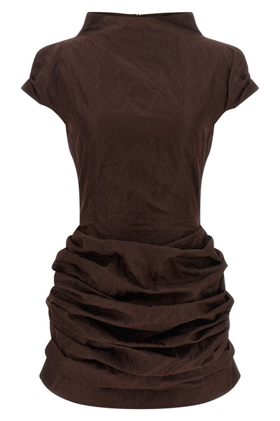 the magda butrym 48 mini dress stands out as a study on architectural volumes