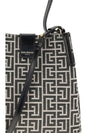 release jacquard and leather bucket bag