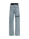 high-waisted jeans with elastic