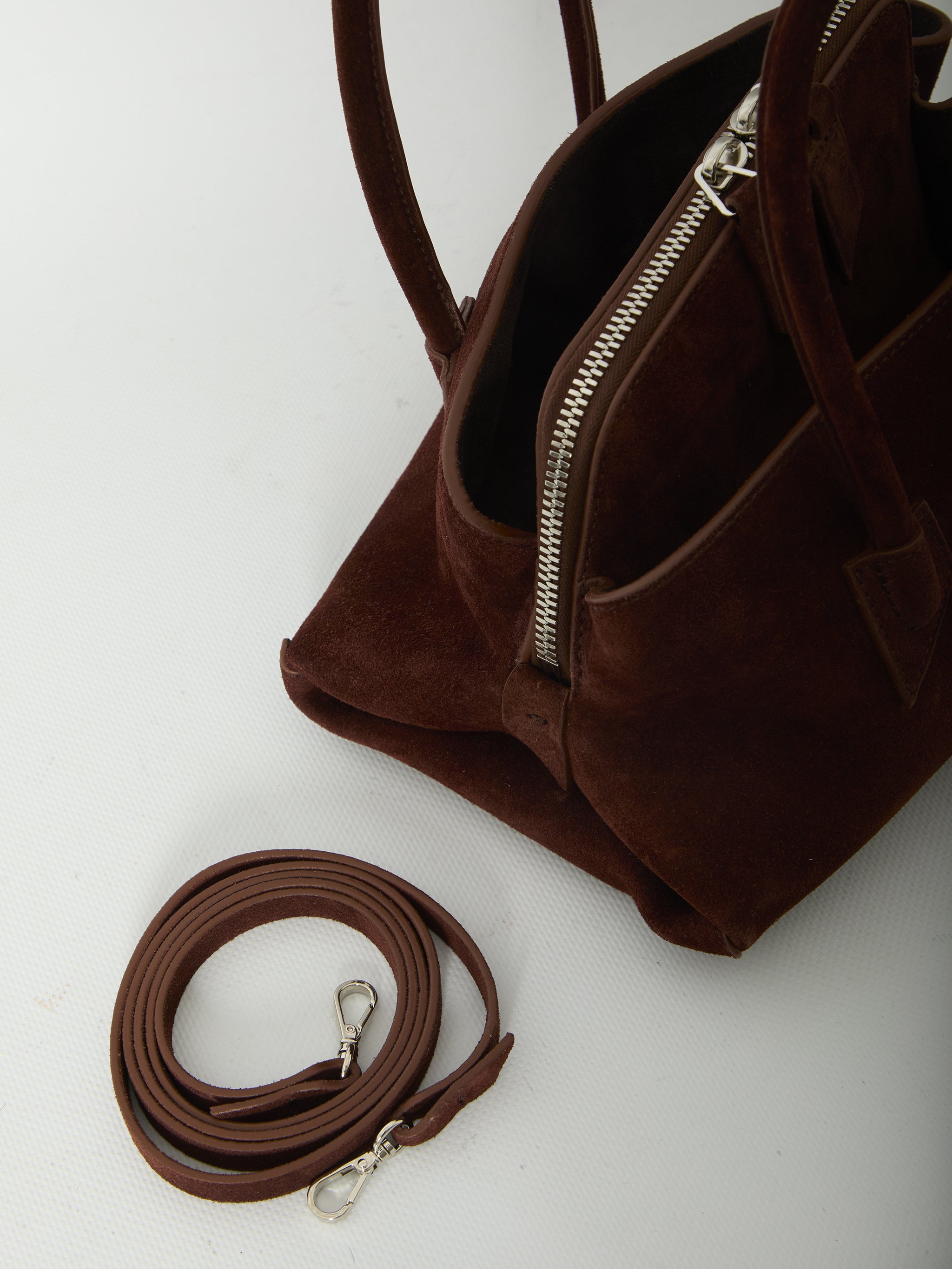 la passeggiata top handle light choco bag mini
