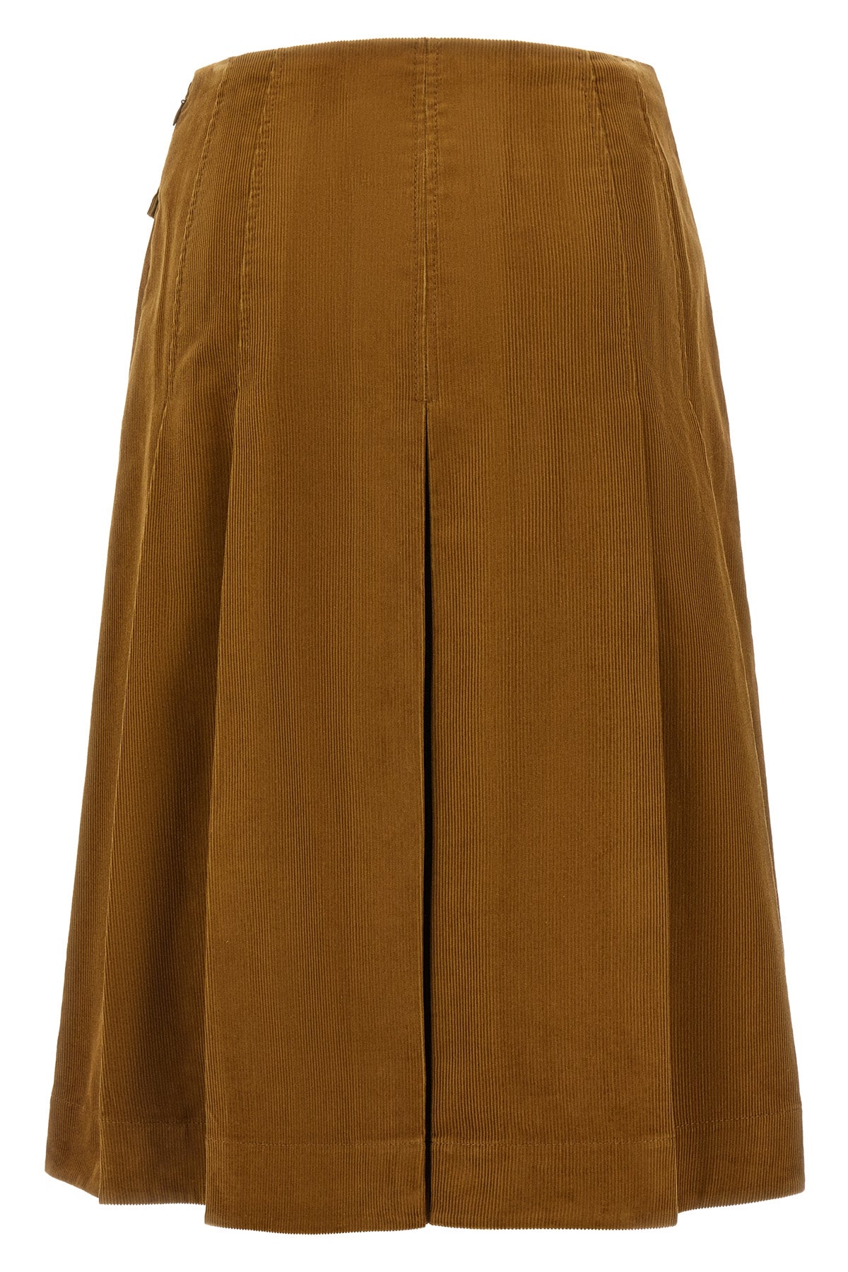 the pleated tory burch midi skirt defines a new concept of volume through a rigo