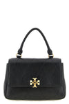 the tory burch charlie quilted top handle chain wallet handbag is made of textur