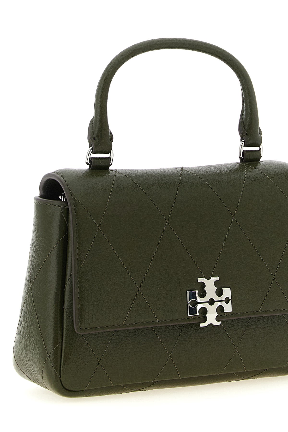 the tory burch charlie mini handbag combines structured aesthetics