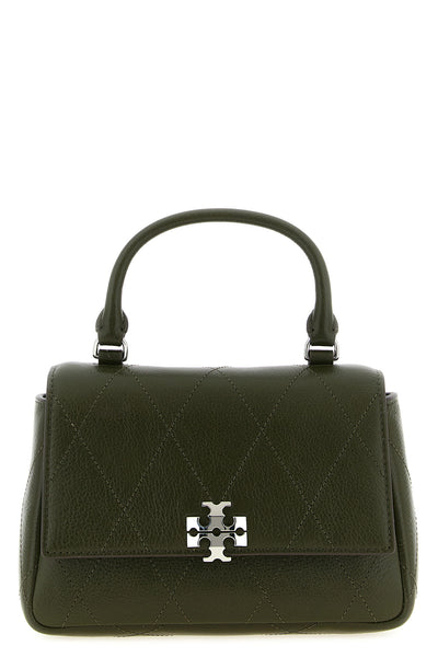 the tory burch charlie mini handbag combines structured aesthetics