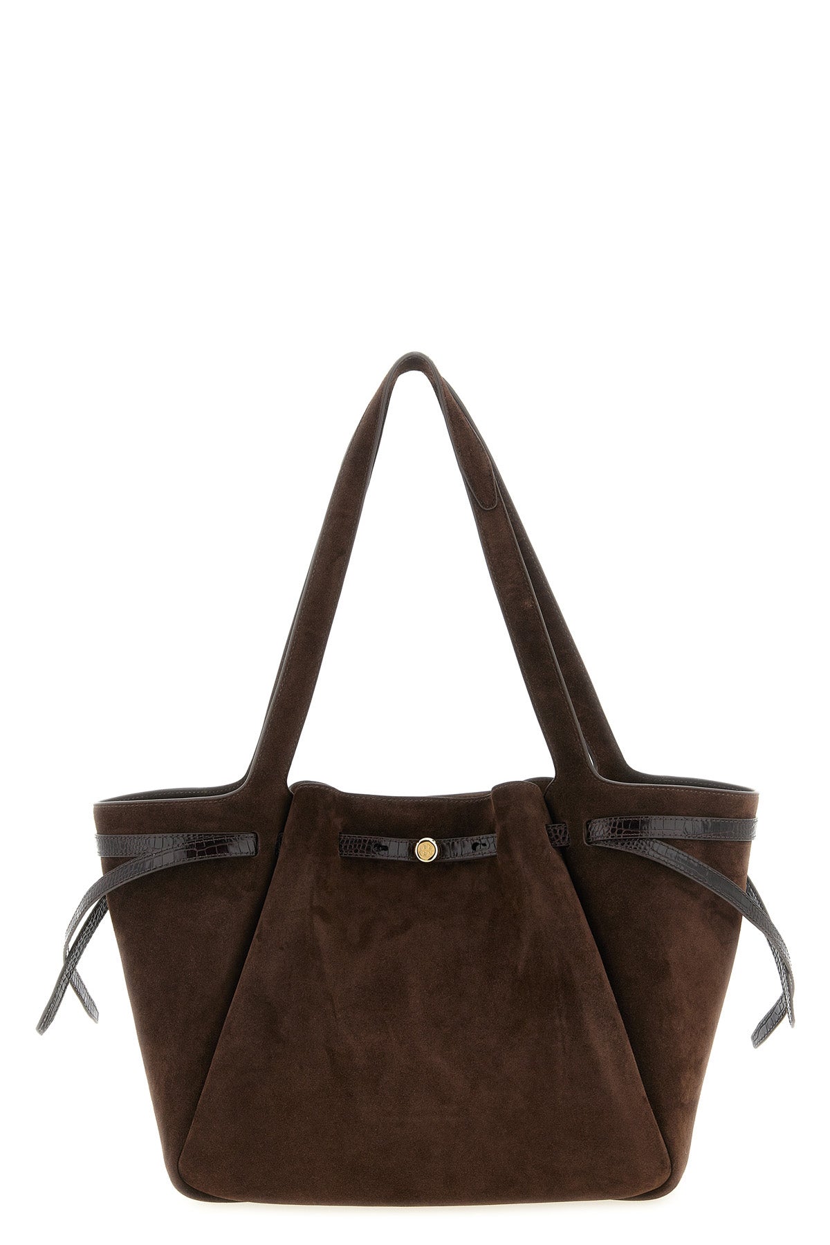 the tory burch romy tote bag embodies structured elegance through a clever pla