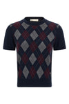 the tory burch short-sleeved sweater reinterprets the classic codes of knitwear