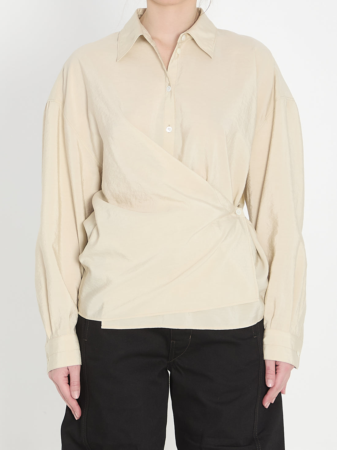 LEMAIRE 36 straight collar twisted shirt 