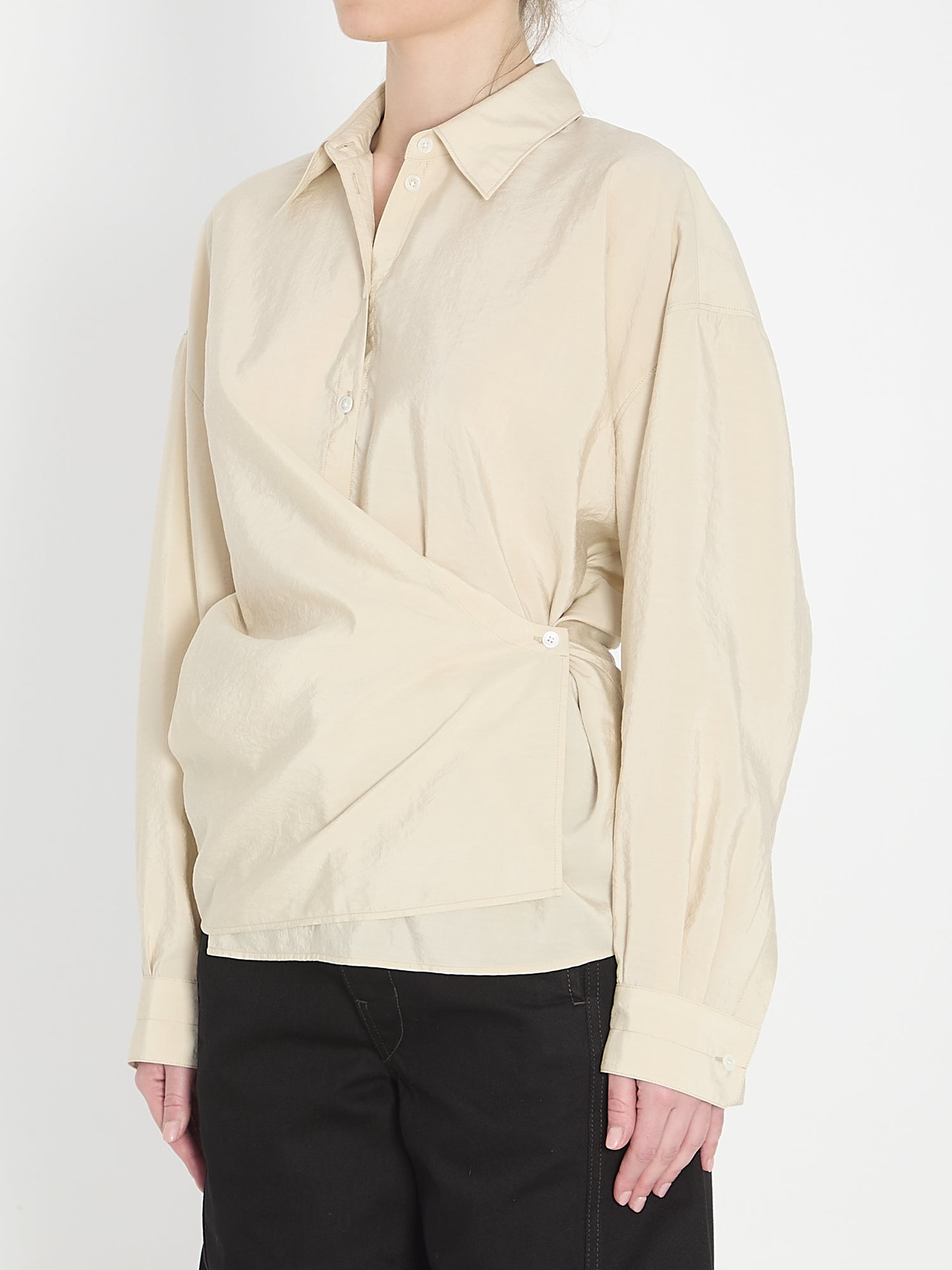 LEMAIRE 36 straight collar twisted shirt 