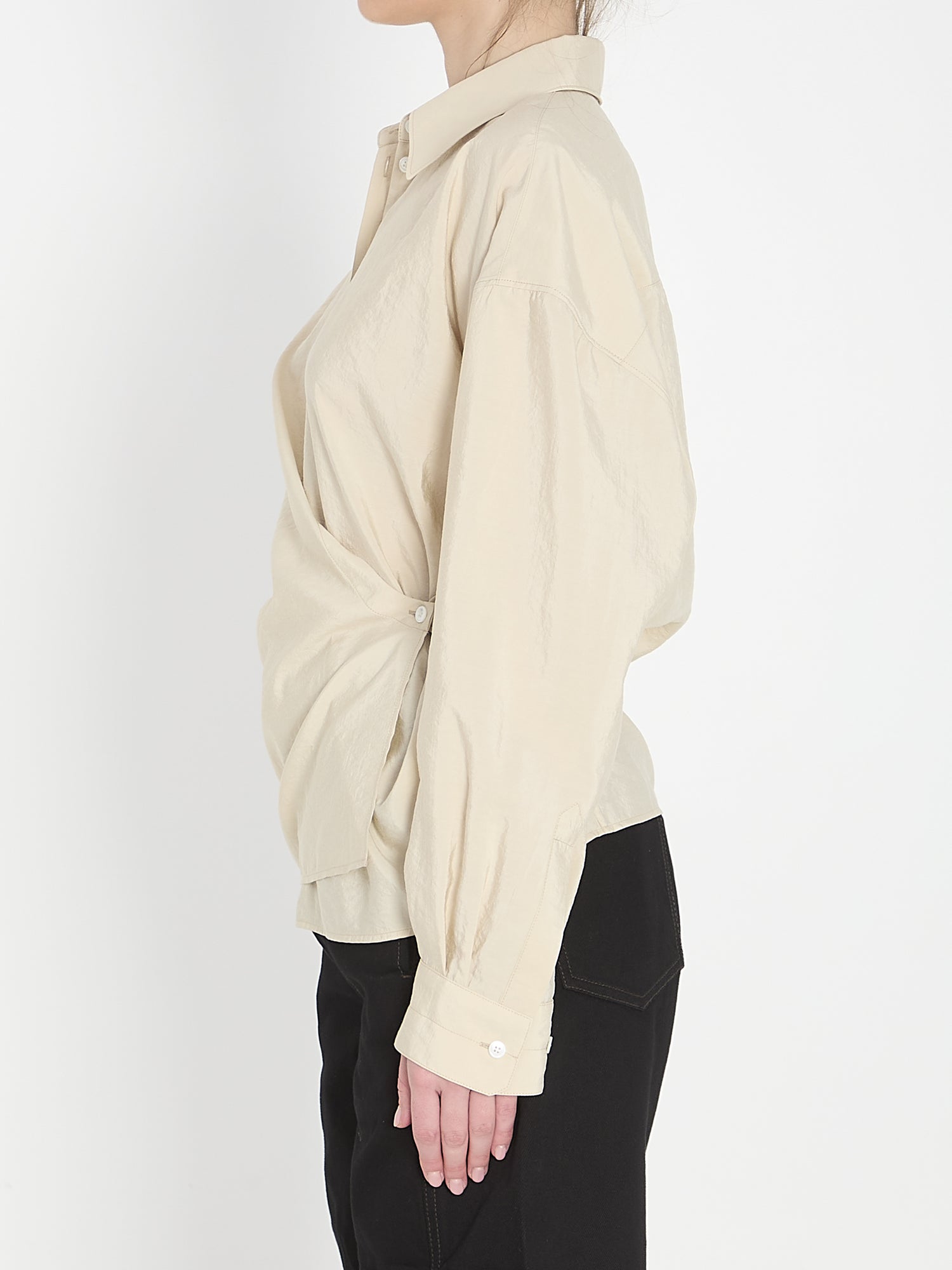 LEMAIRE 36 straight collar twisted shirt 