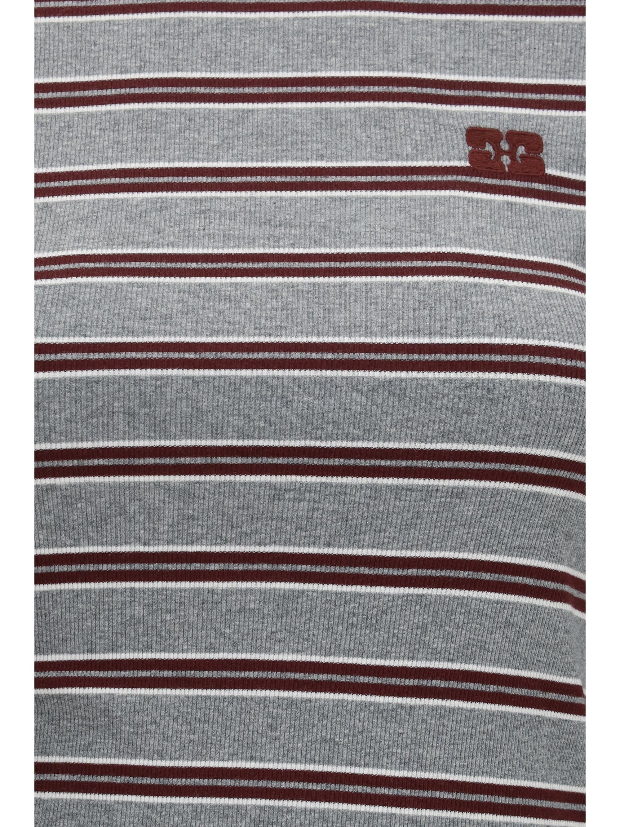 double-sleeve striped cotton t-shirt