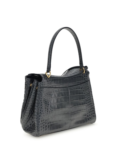 rodeo shoulder bag in crocodile-print leather