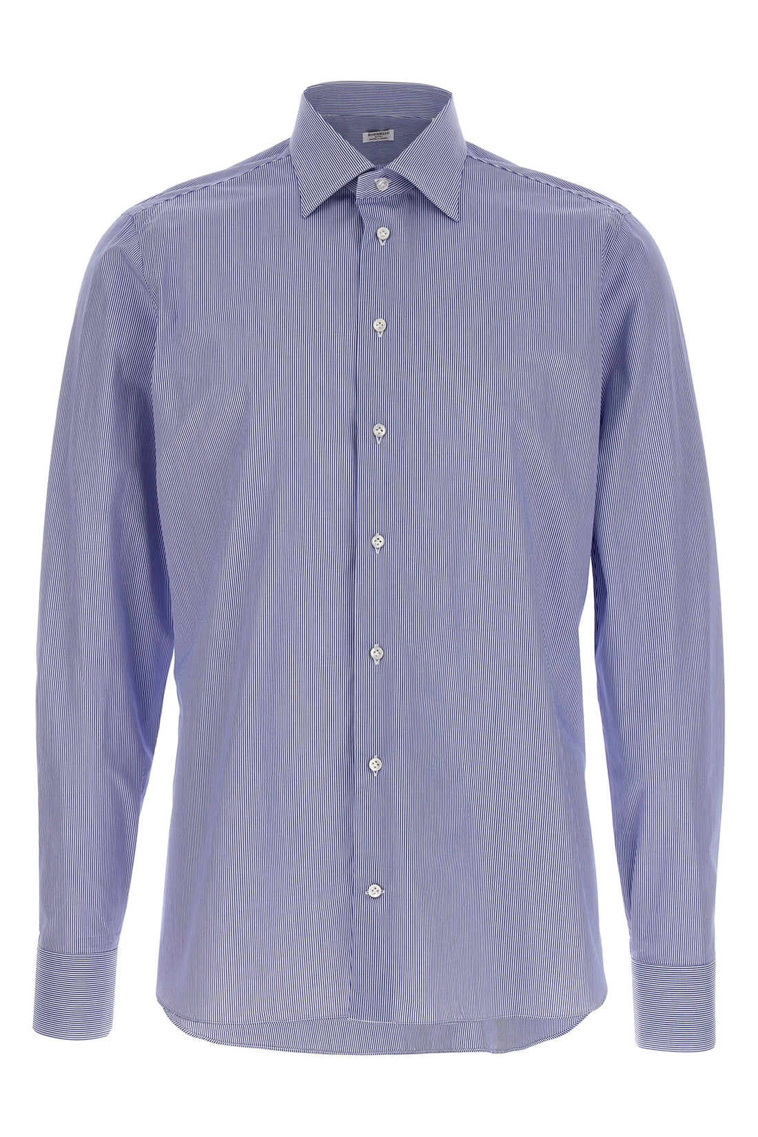 BORRIELLO 41 cm spaccanapoli striped cotton twill shirt