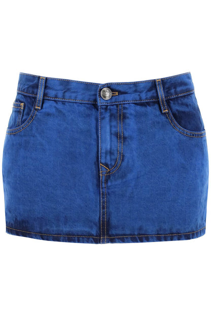 denim foam mini skirt for