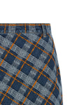 sailor mini skirt in jacquard tartan denim cotton denim