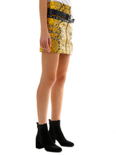 UNRAVEL 40 yellow python leather skirt 