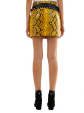 UNRAVEL 40 yellow python leather skirt 