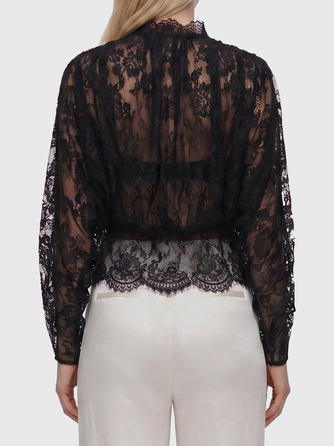 SELF PORTRAIT 10 lace high neck blouse
