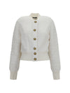 tweed bomber jacket with lion-head buttons
