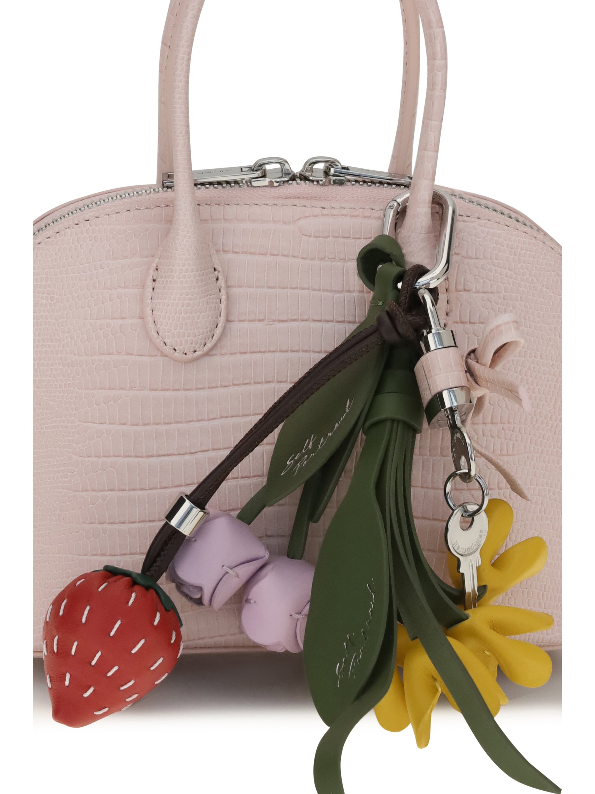 embossed leather handbag
