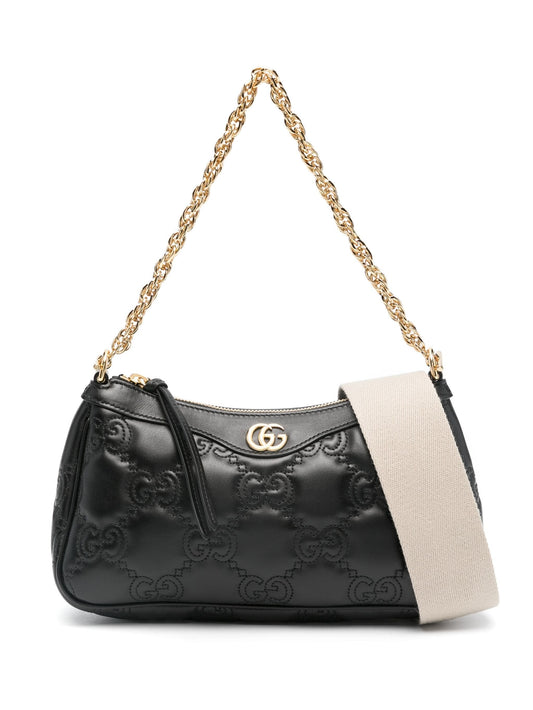 GG Matelasse Black Leather Shoulder Bag