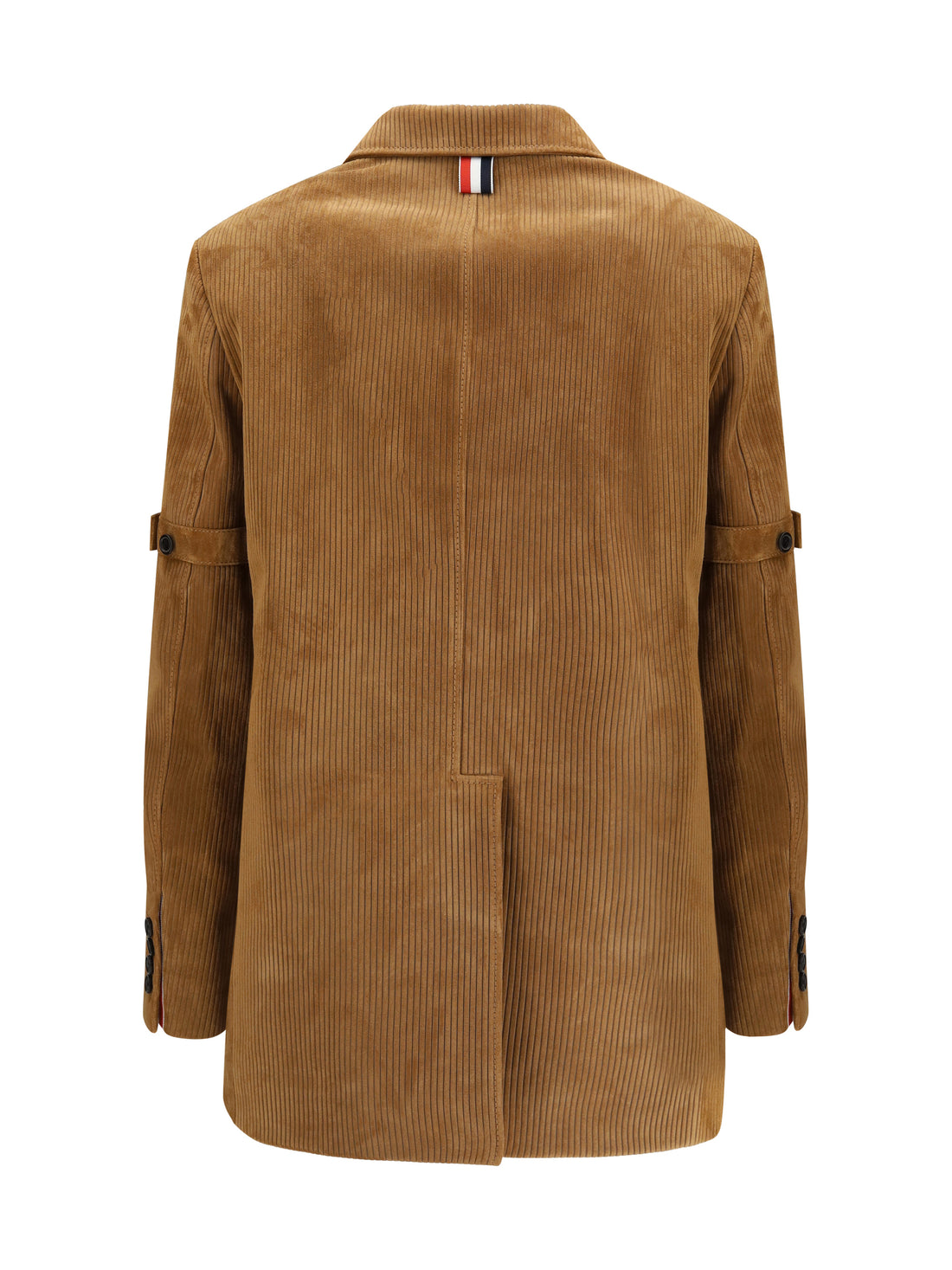 THOM BROWNE 40 ribbed suede jacket 