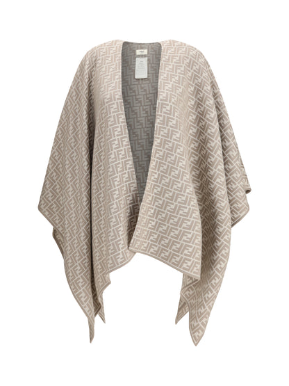 FENDI OS wool and silk poncho