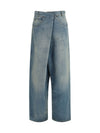 wrap wide-leg jeans